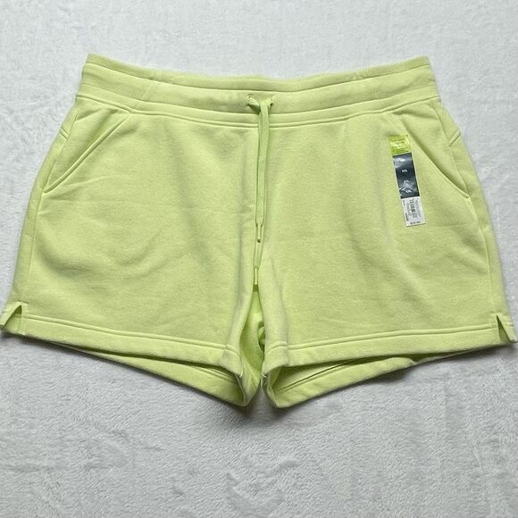 Tek Gear Ultra Soft Fleece Shorts Women's Workout Green Yellow XXL New - Picture 1 of 9